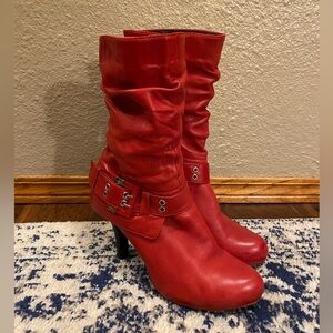 Red Leather Women's Boots